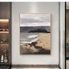 Hand Painted Oil Painting Large Black and Beige Texture Painting Black Texture Painting Beige Minimalist Painting White Wall Art Abstract Paining Wall