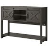 Farmhouse Entryway Table with Drawers, 46" Console Table with Sliding Barn Door, Wood Rustic Sofa Table with Adjustable Shelf for Living Room, Foyer