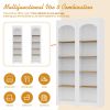 ON-TREND Free Standing 5 Tier Bookshelves, Bookcases Set of 2, Farmhouse Two-Tone Storage Cabinet with Adjustable Shelves