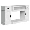 Farmhouse TV Stands, Media Console Table with Adjustable Shelves & Double-door, Entertainment Center for TVs up to 75''